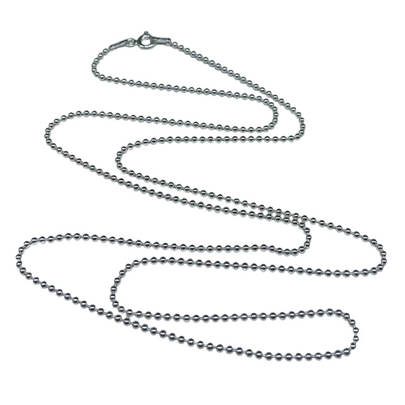 Jewelry 24 Sterling Silver Ball Beaded Chain Necklace Solid 925 Italy